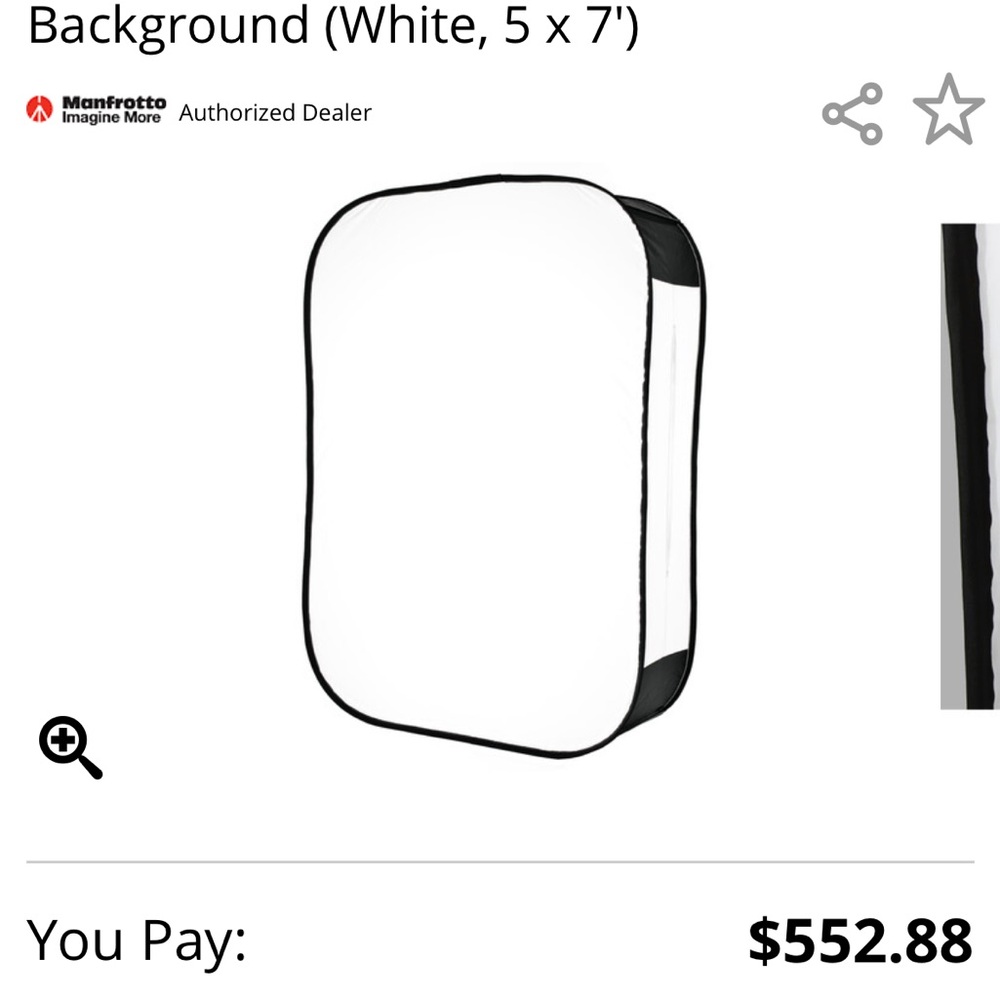 Manfrotto HiLite illuminated White Background 5x7
